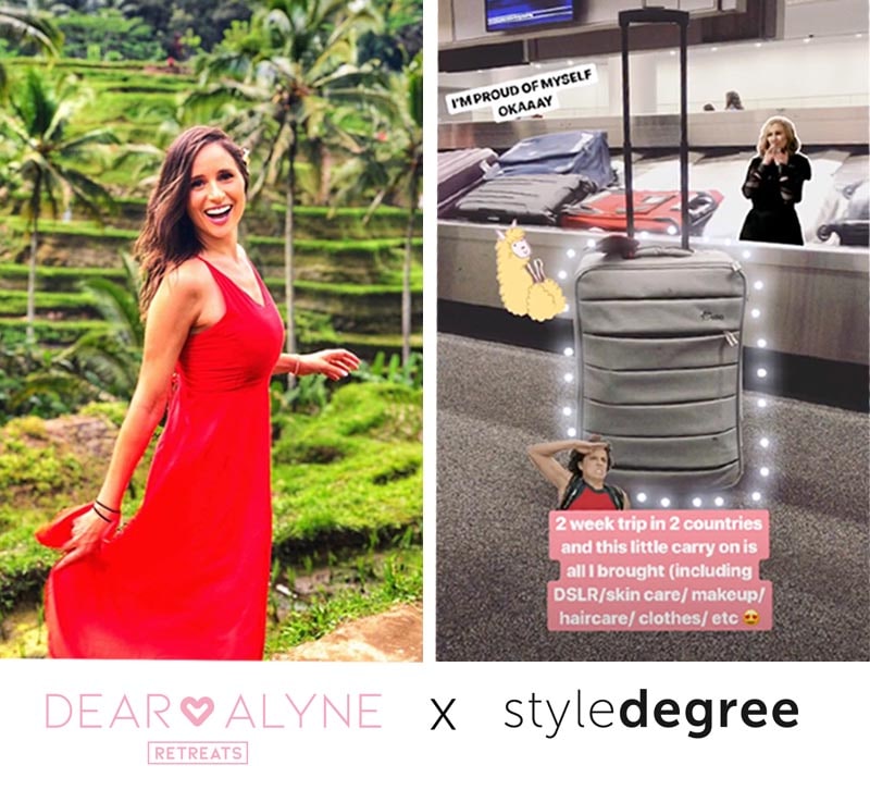 dear alyne retreats, secrets to packing light, dear alyne x style degree