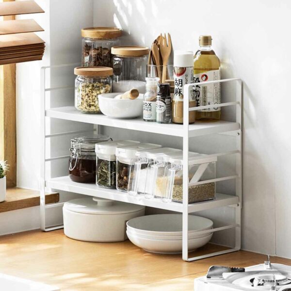 Luxe Adjustable Tiers Standing Kitchen Organizer Rack Bathroom Style Degree Sg Singapore