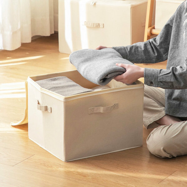 Canvas Collapsible Storage Box Bedding Quilt Clothes Storage Bag Holder Container Style Degree Sg Singapore