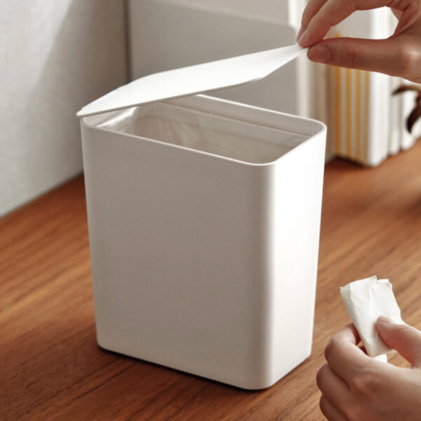 Slim Desk & Tabletop Dustbin (With Lid) Tabletop Trash Bin Study Work Desk Vanity Table Style Degree Sg Singapore