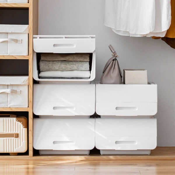 Front Opening Stackable Storage Box Closet Wardrobe Storeroom Organizer Clothes Quilt Style Degree Sg Singapore