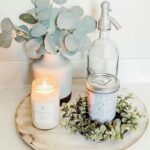Bathroom tray with bath salts, Bathroom tray with scented candles and bottle, Style Degree, Singapore, SG, StyleMag.