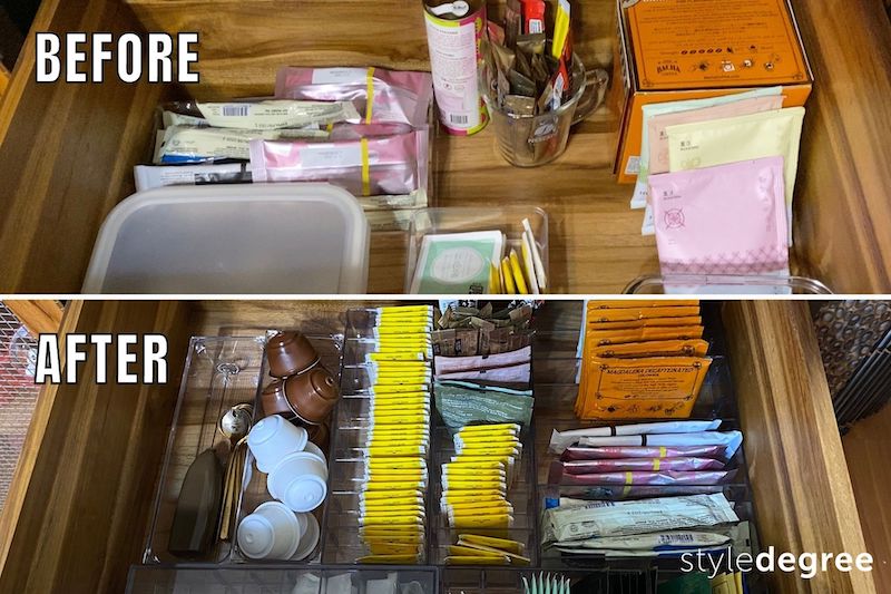 How to tackle your messy coffee & tea drawer feature image, Organizing coffee & tea drawer feature image, Style Degree, Singapore, SG, StyleMag.