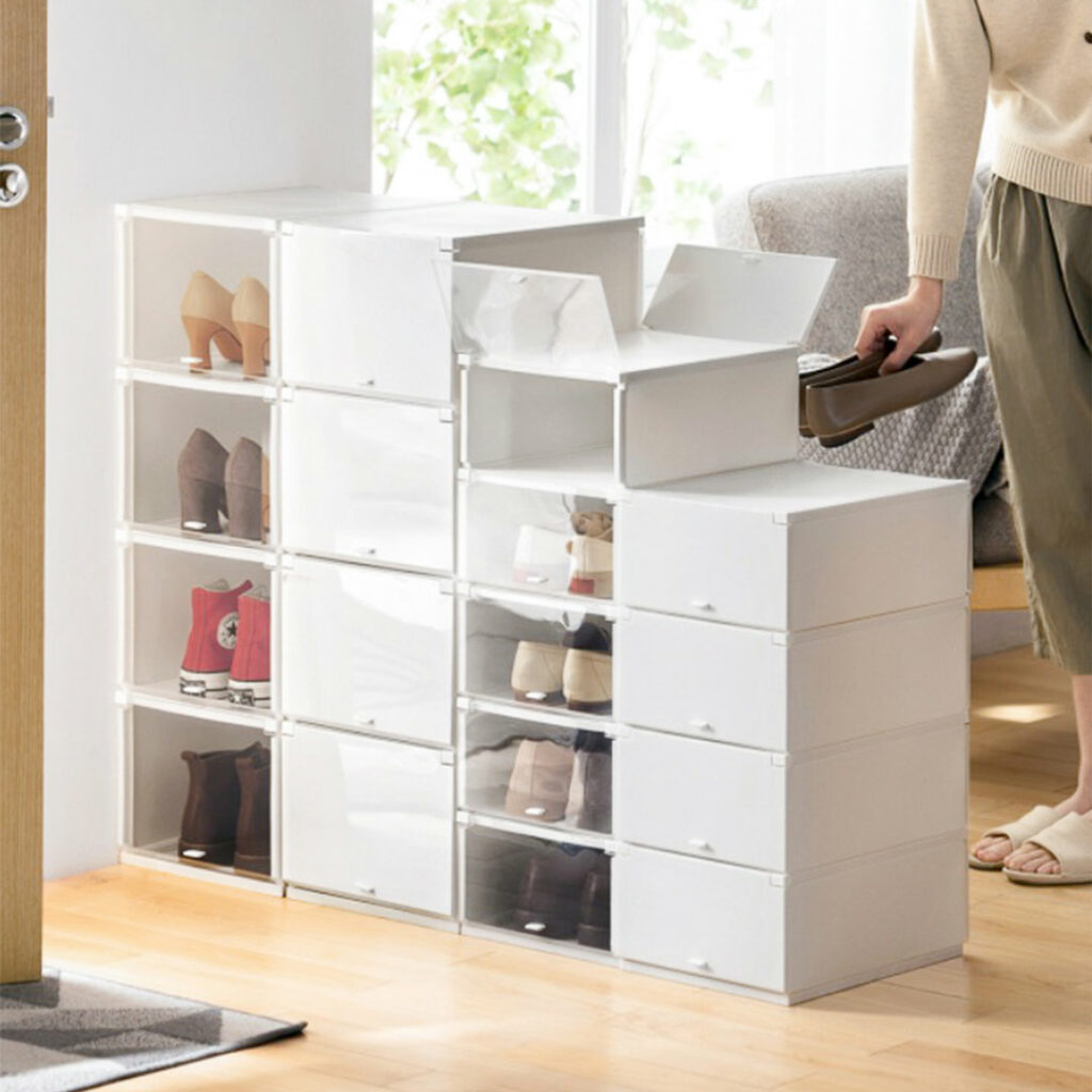 Double Opening Shoe Storage Stackable Box Snacks Books Toys Storage Container Living Room Entryway Essential Style Degree Sg Singapore