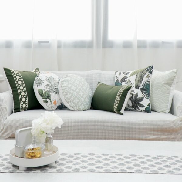 Lush & Olive Removable Sofa Cushion Cover Flower Pattern Sofa Cushions Pastel Green Sofa Cushion Round Sofa Cushion Washable Sofa Covers Style Degree Singapore Sg